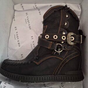 El Vaquero Zola Punk Black Zipped Boots Sz 39